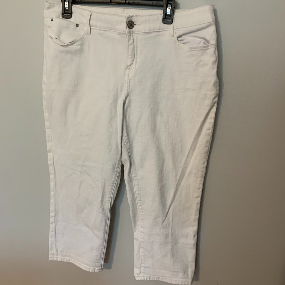Limited Denim Size 14 White Crop Jeans